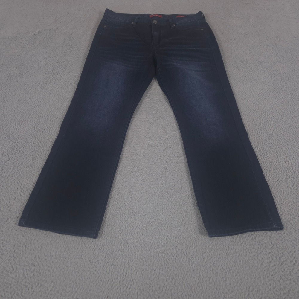 Guess Jeans Mens 36x30 Blue Crescent Fit Regular Straight Leg 100% Cotton Denim